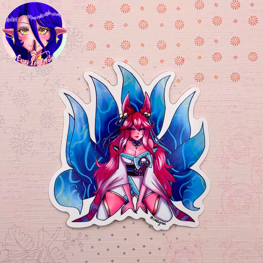 Nine-Tailed Fox Girl Glossy Vinyl Sticker