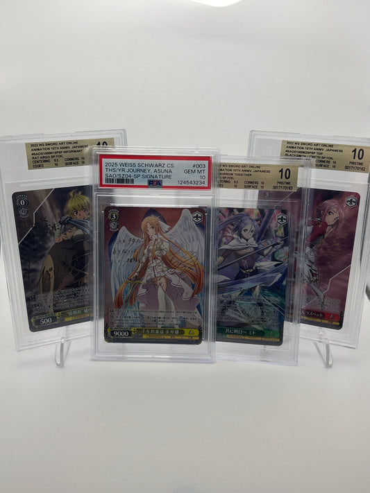 Weiss Schwarz SAO 10th Ann. Asuna, Mito, Liz, Argo | BGS/PSA 10
