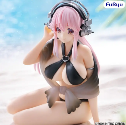 Super Sonico: Swimsuit Black Color Ver. Noodle Stopper Figure