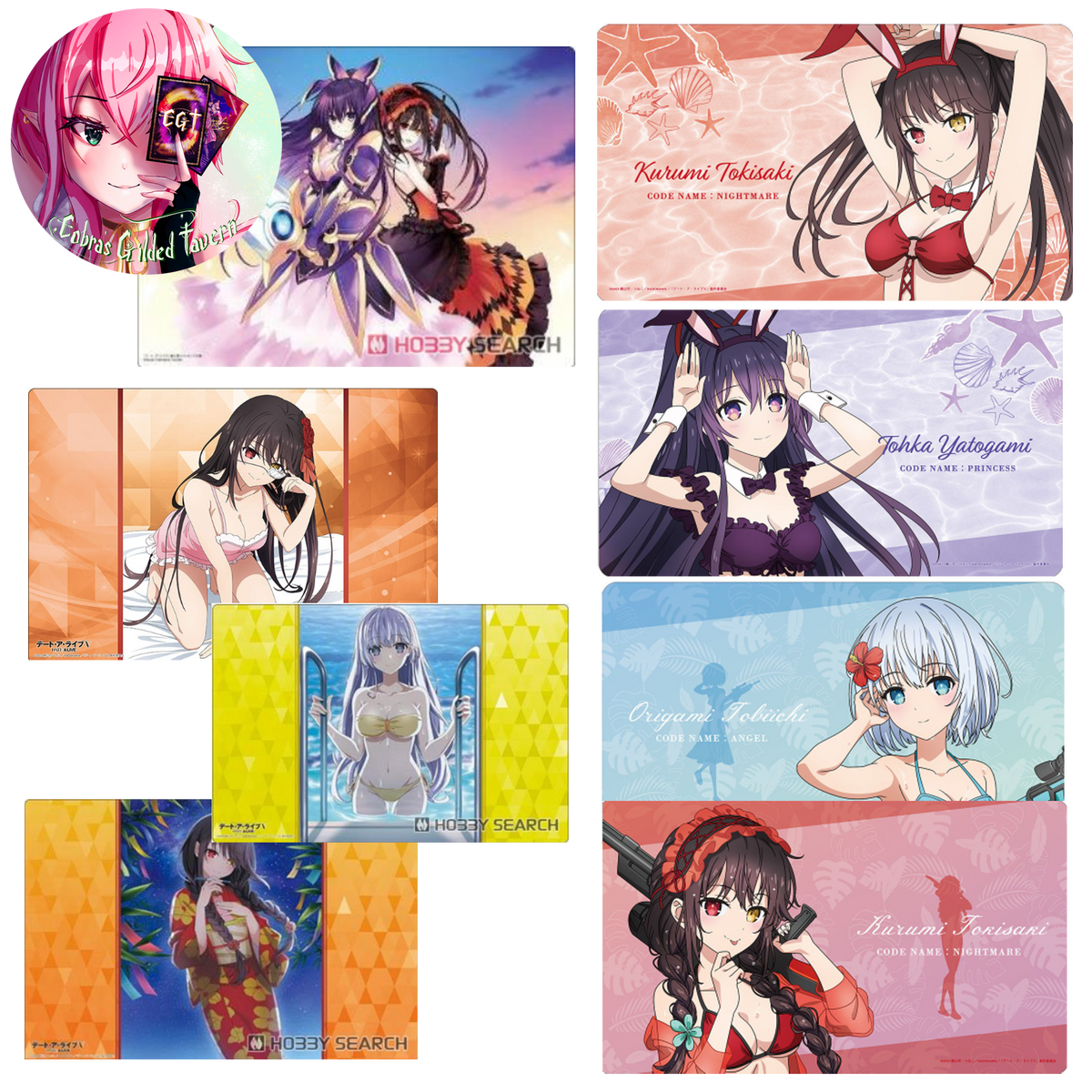 Date A Live Rubber Mats [Tohka Yatogami, Kurumi Tokisaki, Origami Tobiichi & Miku Izayaoi]