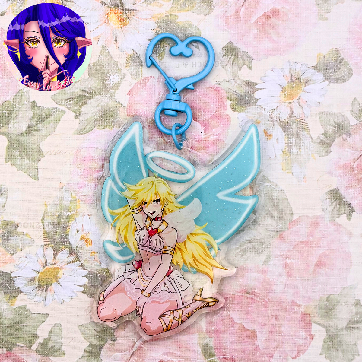 Angel Girls Glitter Epoxy Keychains